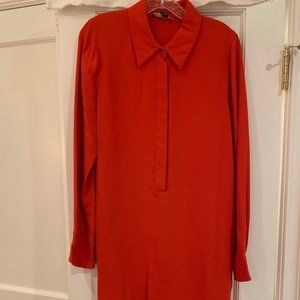 Vince Orange-Red Silk Tunic